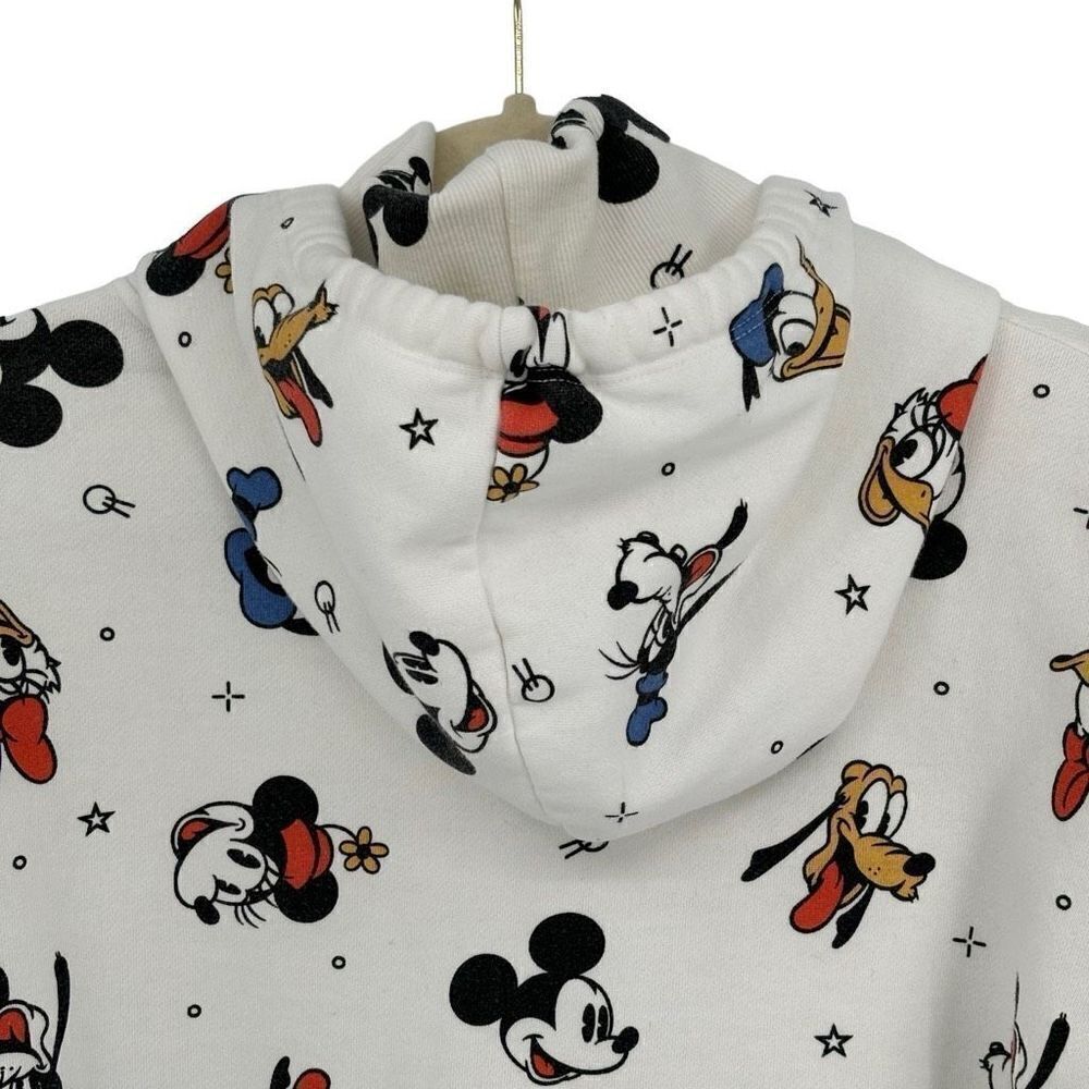 Disney Mickey Mouse &‎ Friends Cropped Turtleneck Hoodie Sweatshirt Medium - Picture 6 of 9